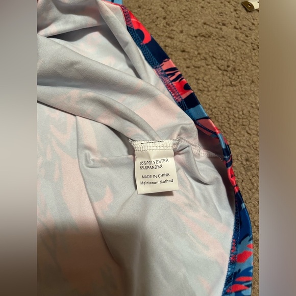 Liofoer New Women’s Top T-shirt 3 Button Front shorts Puff Sleeves L Blue Red - Picture 9 of 9